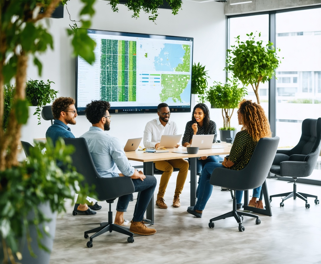 Команда АгроИнтеллект Академии за работой в офисе